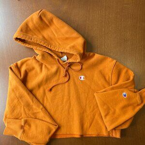 Champion Reverse Weave Orange Cropped Sweatshirt
